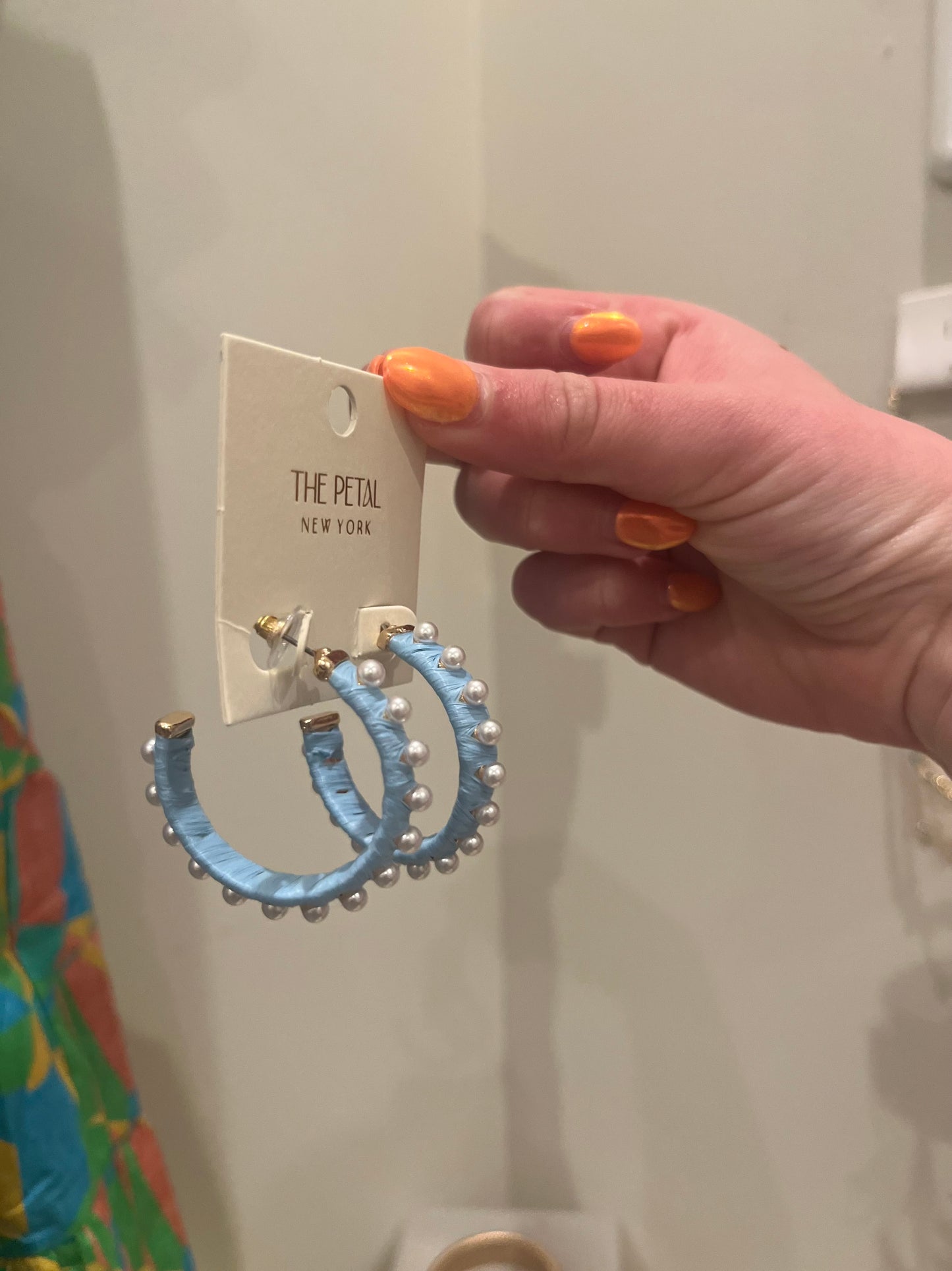 Blue Pearl Hoops