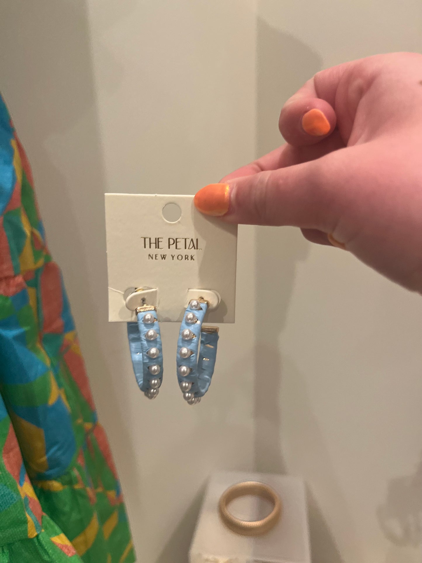 Blue Pearl Hoops
