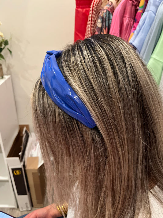 Blue Leather Headband