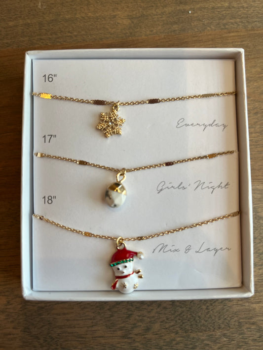 Christmas Necklace Set of 3