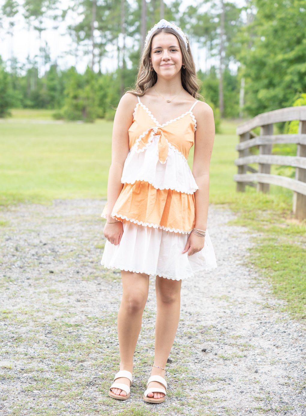 Orange Tiered Dress