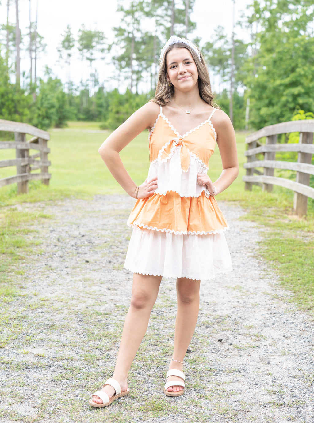 Orange Tiered Dress