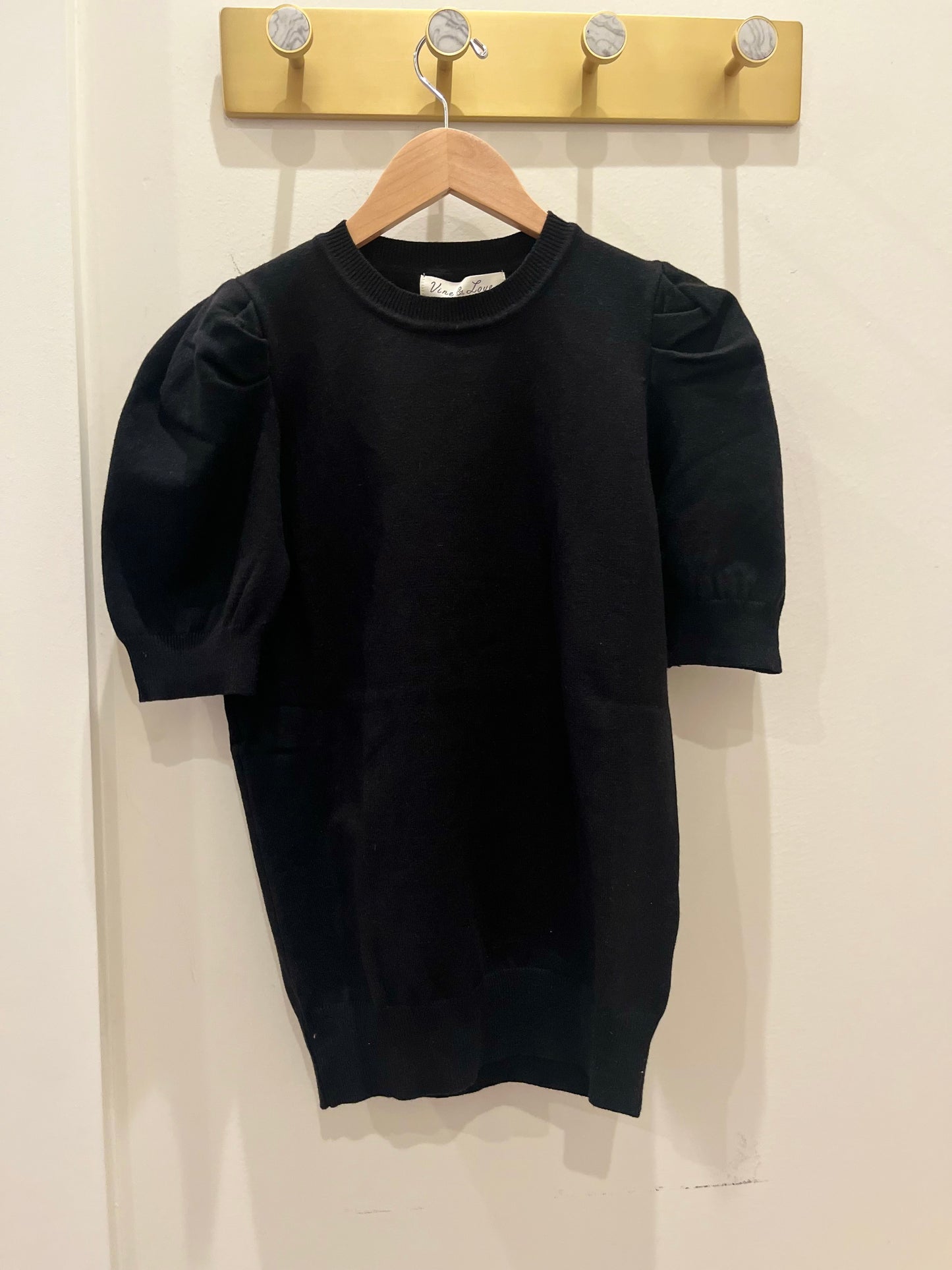 Black puffed sleeve shirt