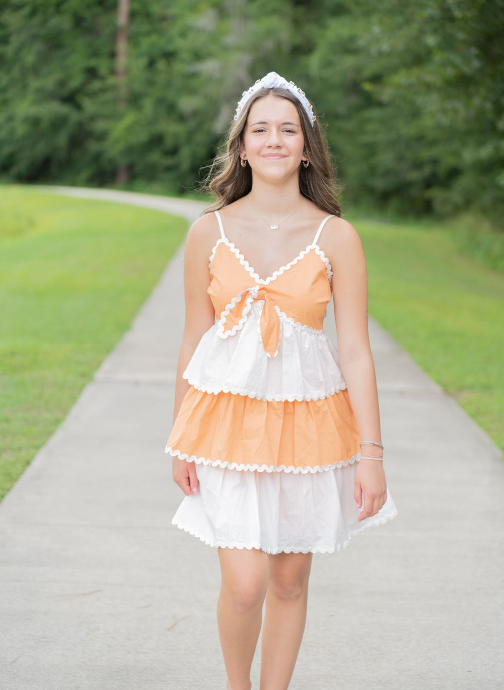 Orange Tiered Dress