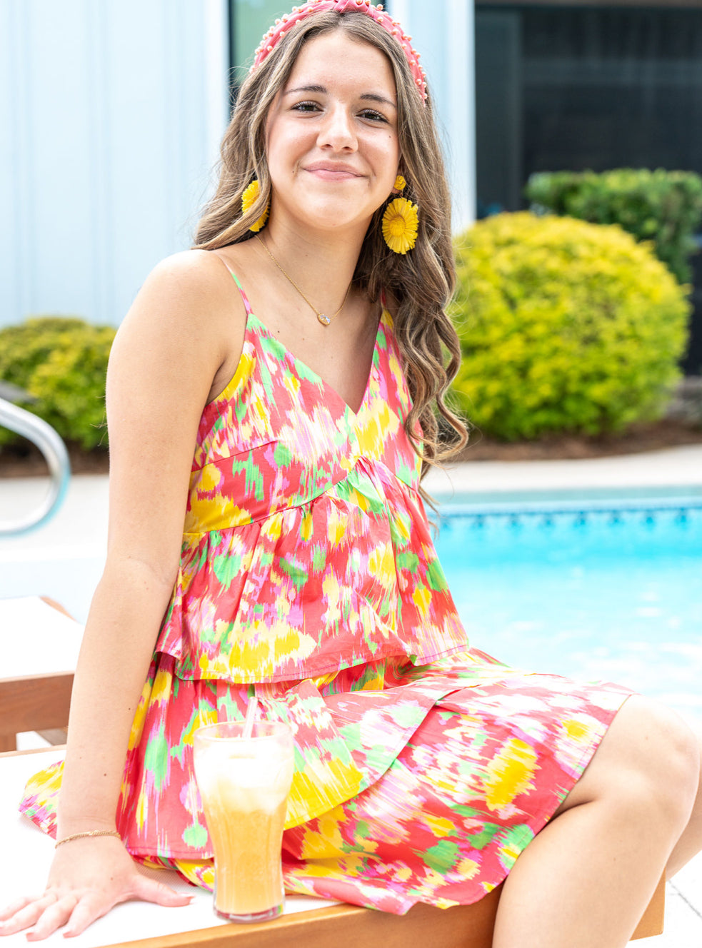 Coral Floral Dress