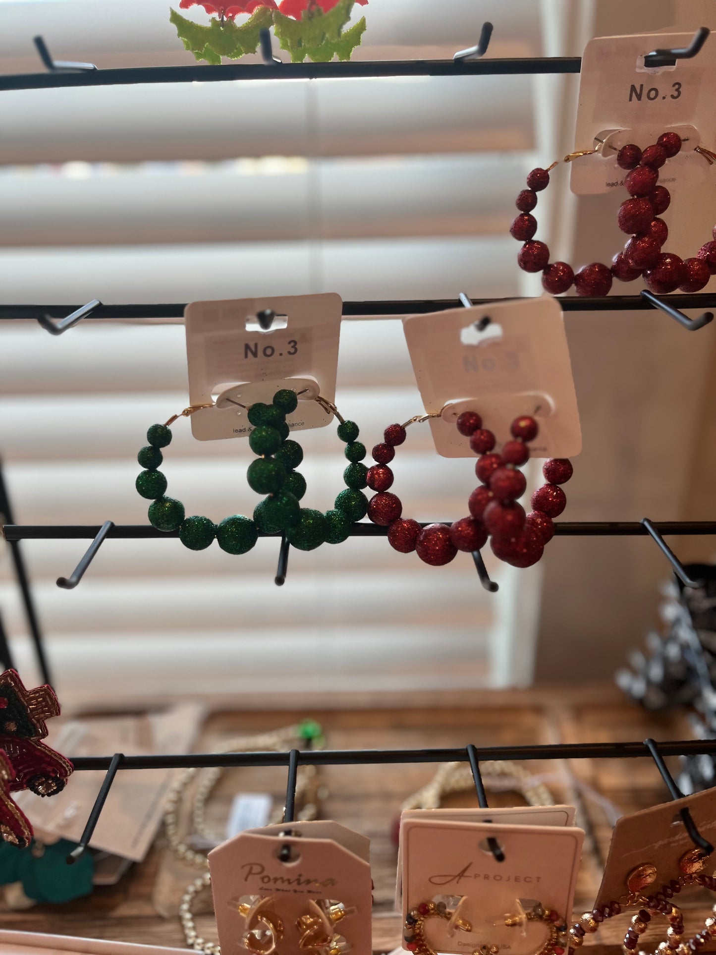 Christmas Ornament Hoop Earrings