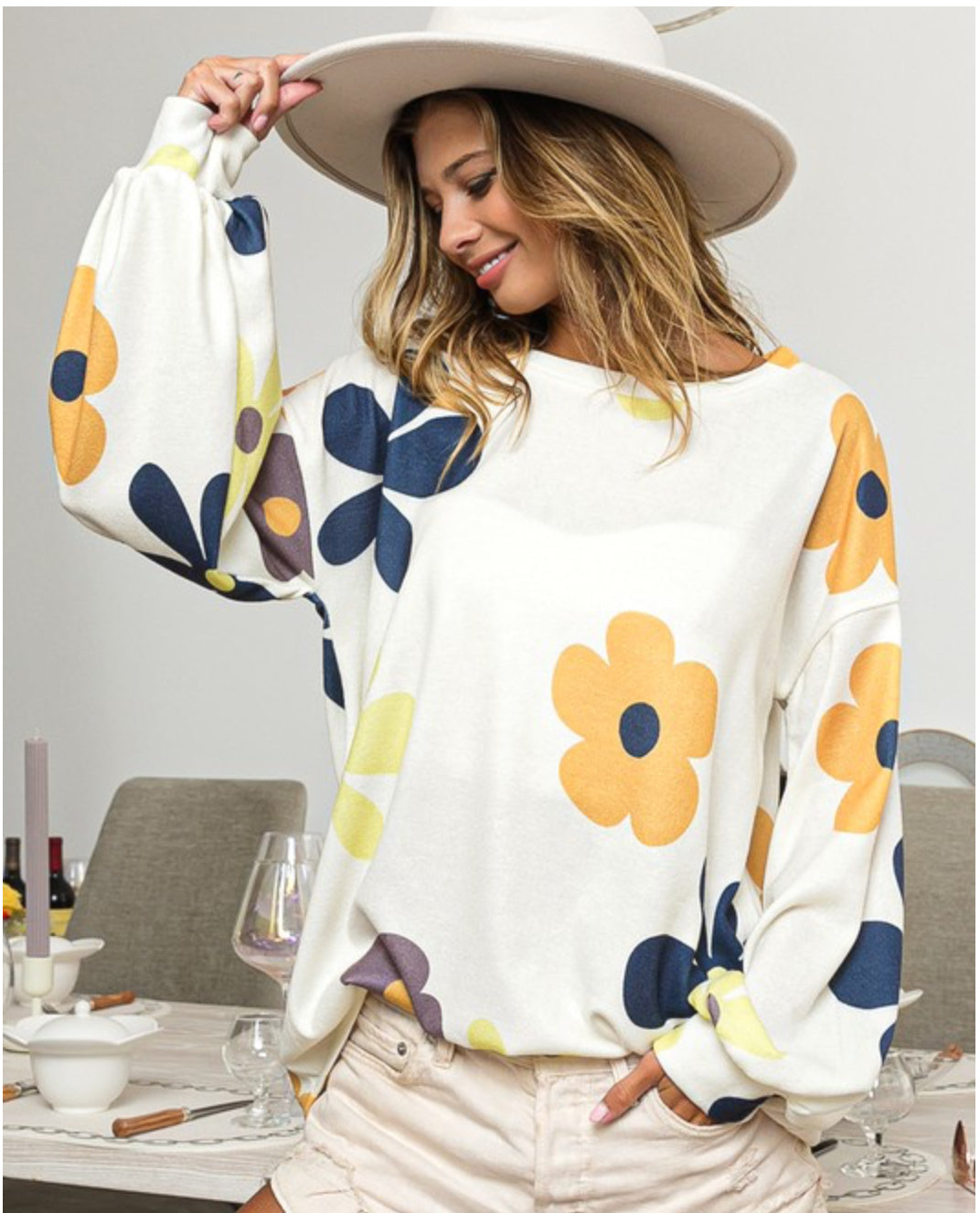 Flower long sleeve shirt