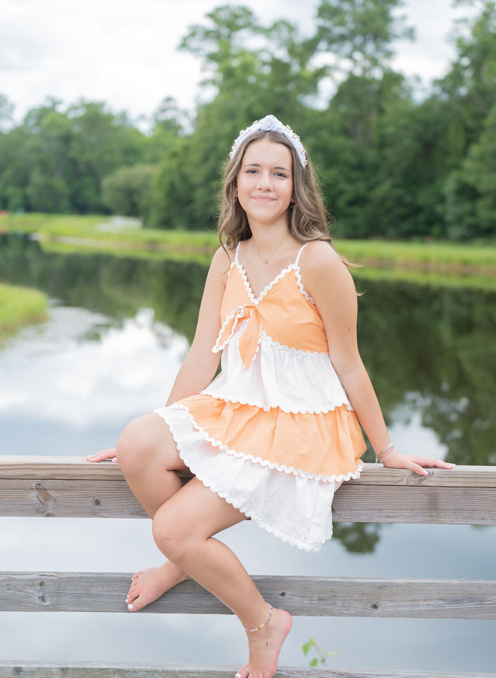 Orange Tiered Dress