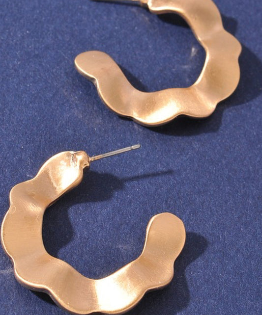 Mini Wave Hoops GOLD