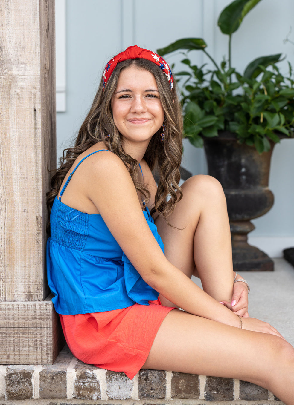 Red Linen Shorts