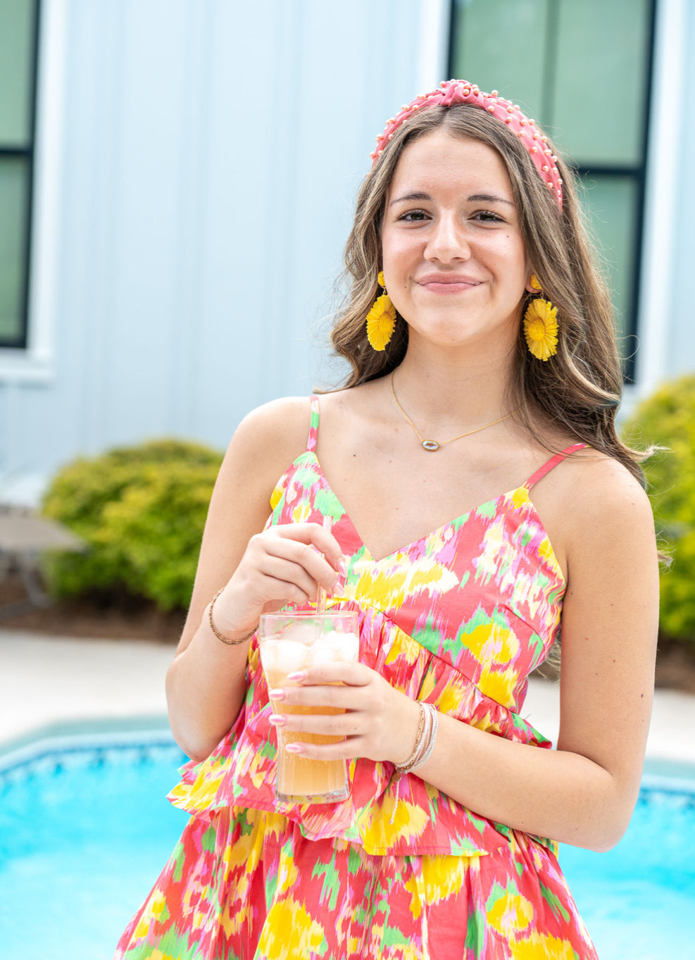 Coral Floral Dress