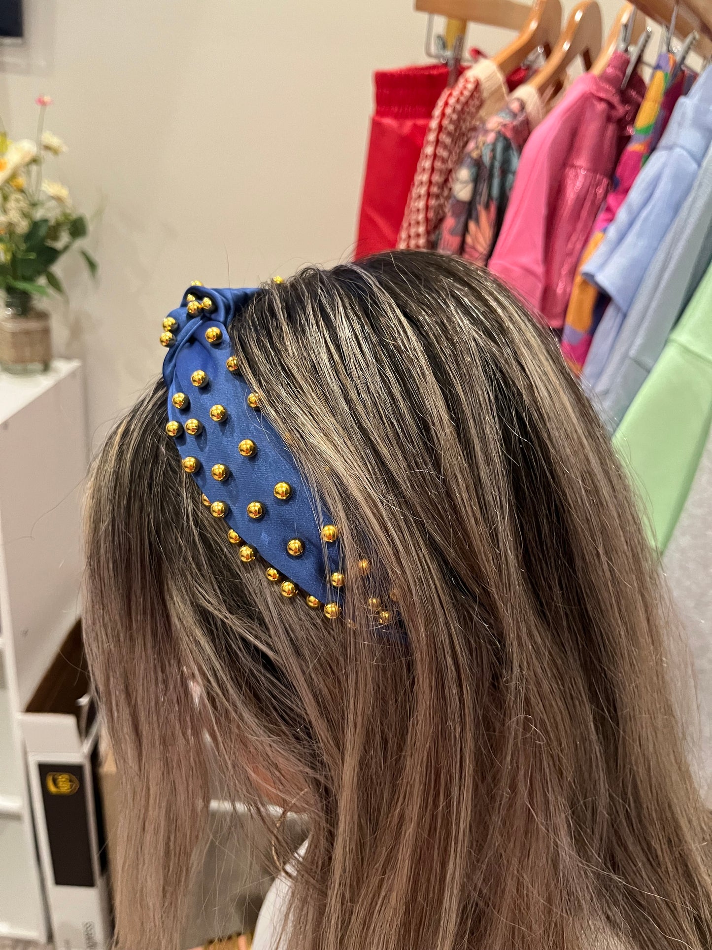 Blue Beaded Headband